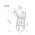 Стул барный HALMAR H123 серый/орех