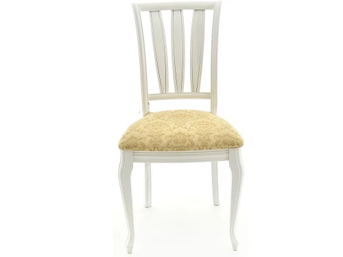 Стул «Кабриоль» с жесткой спинкой, Андрис вензель 160 беж, эмаль белая