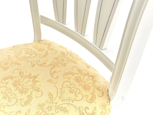 Стул «Кабриоль» с жесткой спинкой, Андрис вензель 160 беж, эмаль белая