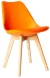GH608/DC608 Стул пластиковый мягкий, ОРАНЖЕВЫЙ экокожа, каркас бук