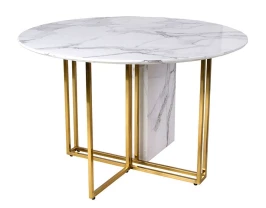 Стол обеденный Веспер F-1171-1, 120х120х76 см, белый мрамор