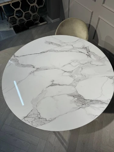 Стол обеденный Веспер F-1171-1, 120х120х76 см, белый мрамор