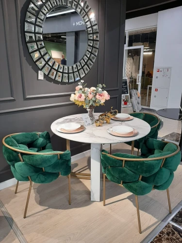 Стол обеденный Веспер F-1171-1, 120х120х76 см, белый мрамор