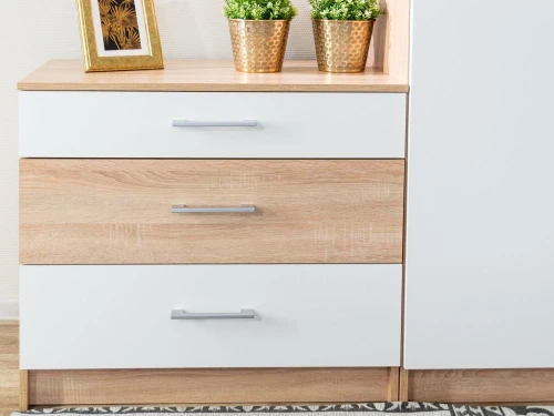 Спальня «Алена» 3 дв. шк, Дуб сонома/белый