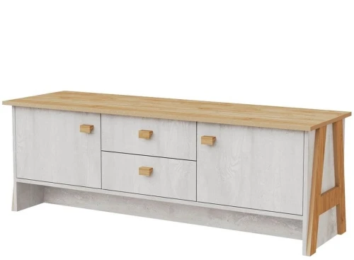 Тумба под ТВ «Скандинавия 2Я2Д» КМК 0905.23, Бетон пайн светлый/ дуб наварра