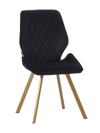 DC230 Стул мягкий, ГРАФИТ#M420-12 велюр, каркас металл, шампань КВАДРАТ