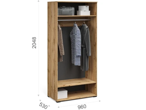 Шкаф «Лацио Сканди» 2д, Вотан/Сканди графит