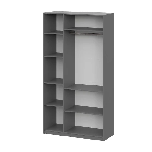 Шкаф распашной с наполнением (7 полок + штанга) ШК 5 (1200), Графит