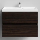 Тумба Бест 80  подвесной, Палисандр ПВХ 43101 Vodok с раковиной в комплекте