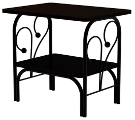 Прикроватная тумба МК-7, ММД 202, Черный/Венге