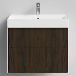 Тумба Лоренцо, 70 подвесной, Дуб цвет 14 Vodok с раковиной в комплекте