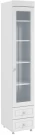 Шкаф-пенал 1дв. (гл.560) со стеклом и ящиками Монако МН-36 белое дерево