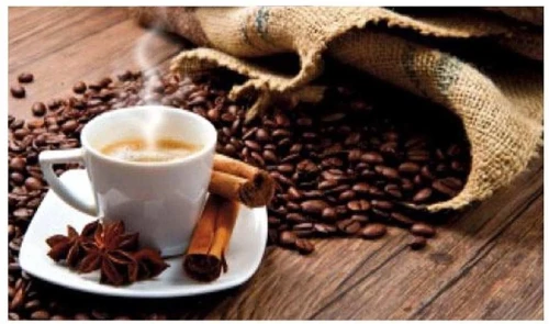 Симпл фотопечать стол обеденный раскладной / чашка кофе/дуб молочный/металлик