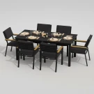 Обеденная группа DOLLA BONTA каркас карбон / стол алюминий 180 / ткань антрацит