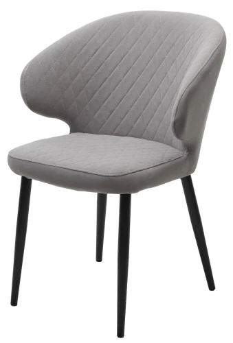 Стул ХИЛТ, цвет B22 Серый, велюр / черный каркас М-City