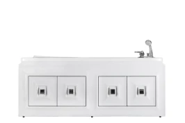 Экран Риккардо 1500, 4 распашные двери, патина серебро, белый