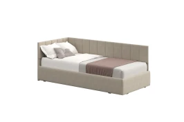 Кровать с матрасом "КР 3" (0,9х2,0 мягкая) (SAFE) (Ткань бежевый)