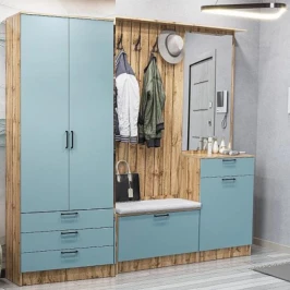 Готовая прихожая Стиль-04 ФГ Флэт Grey-green In 2S/Дуб Вотан