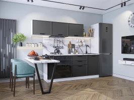 Прямая модульная кухня Фрейм-01 Stormy Silk Белый 1782*2300*600