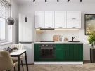 Прямая модульная кухня Дублин-01 Special White/Special Green Белый 2140*1900*600 Прямая модульная кухня Дублин-01 Special White/Special Green Белый 2140*1900*600