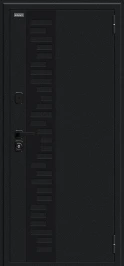 Входная дверь BRAVO Техно Д2/SBlack Букле черное/White Silk