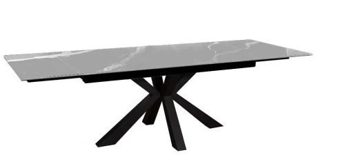 Стол DikLine SFE160 Керамика Серый мрамор/подстолье черное/опоры черные (2 уп.)