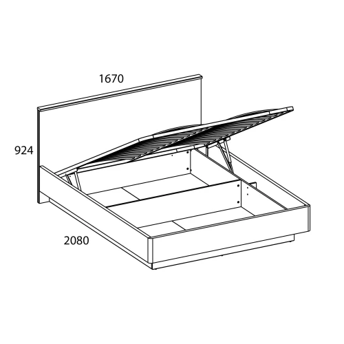 Кровать 160 с подъемником, JAGGER, цвет Дуб монастырский /Черный