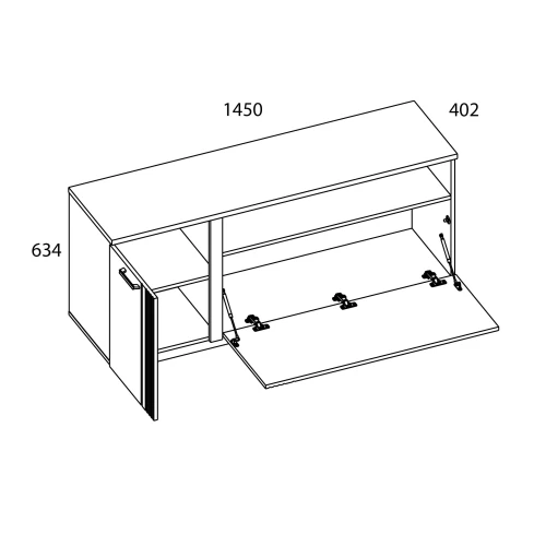 MATEO, Тумба RTV 2DN. Цвет БЕЛЫЙ / ДУБ НАВАРРА