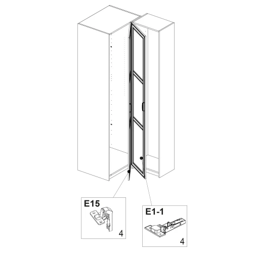 Серия модульных шкафов, Шкаф угловой 75/56. Цвет БЕЛЫЙ