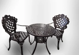Набор мебели из литого алюминия стол круглый Сорренто + 2 кресла Финляндия
