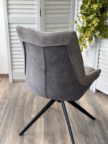 Стул OSKAR 360 град. поворот. KN01-03 Серый/ BZ1046-02 Темно-серый/ Черный, ®DISAUR