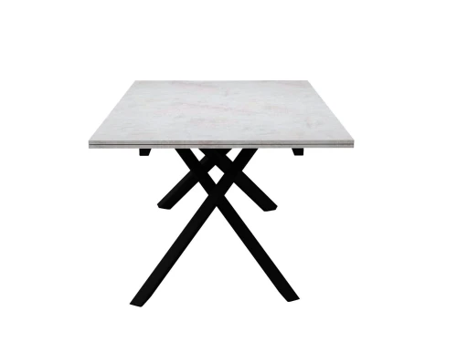 Стол DikLine DX140 Хромикс белый/опоры черные (2 уп.)