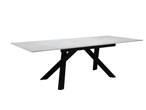 Стол DikLine DX140 Хромикс белый/опоры черные (2 уп.)