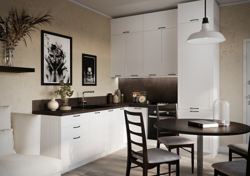 Трехуровневая кухня Моцарт 2400х2200 Айленд МФД угловая