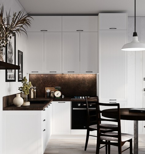 Трехуровневая кухня Моцарт 2400х2200 Айленд МФД угловая