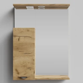 Зеркало Марко 60, ручки Хром, Дуб Тортуга ПВХ 2357-43, левый