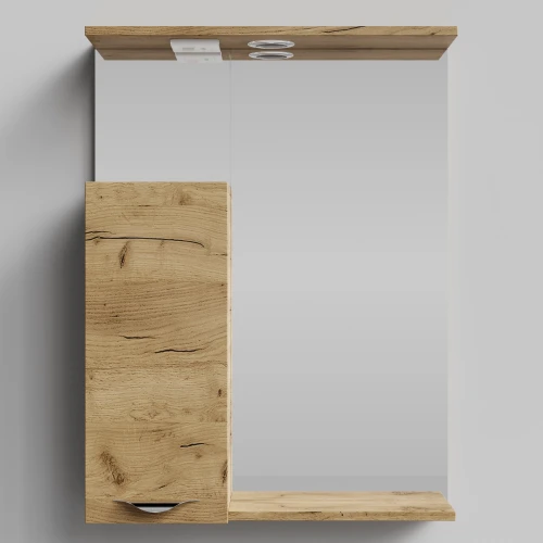 Зеркало Марко 60, ручки Хром, Дуб Тортуга ПВХ 2357-43, левый