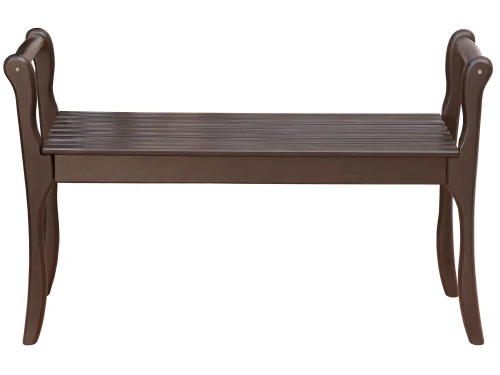 Скамья для прихожей с подлокотниками массив, каркас орех