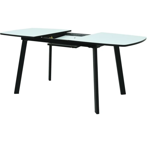 Стол «Валенсия» 130x80, стекло Opti белое/черный