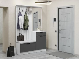 Готовая прихожая Стиль-02 Stormy Silk Белый