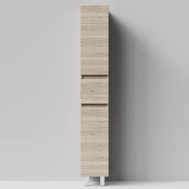 Пенал Бест 30 (2 двери, 1 ящик) напольный, Дубослив ореховый светлый ПВХ 3445, левый, бельевая корзина