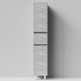 Пенал Бест 35 (2 двери, 1 ящик) напольный, Горный камень ПВХ 57807, левый, бельевая корзина