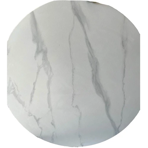 SQT-1 Стол обеденный МРАМОР D90, столешница МДФ ,основание метал белый