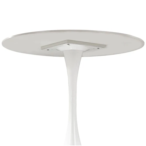 SQT-1 Стол обеденный МРАМОР D90, столешница МДФ ,основание метал белый