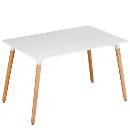 SQT-8 Стол обеденный БЕЛЫЙ 120*80 см, столешница МДФ, основание бук