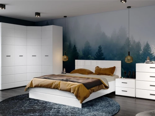 Спальня «Йорк», Белый/белый глянец