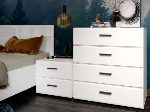 Спальня «Йорк», Белый/белый глянец