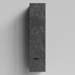 Пенал Марко 35 подвесной, дверь и ящик, ручки Черные, Мрамор Графит софт тач ПВХ 4044-3, правый