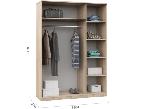 Спальня «Аврора» 3дв шк, Дуб сонома/Белый