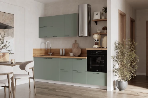 Готовая кухня КГ 2550 Эмаль, Олива  Арника РМ в.5